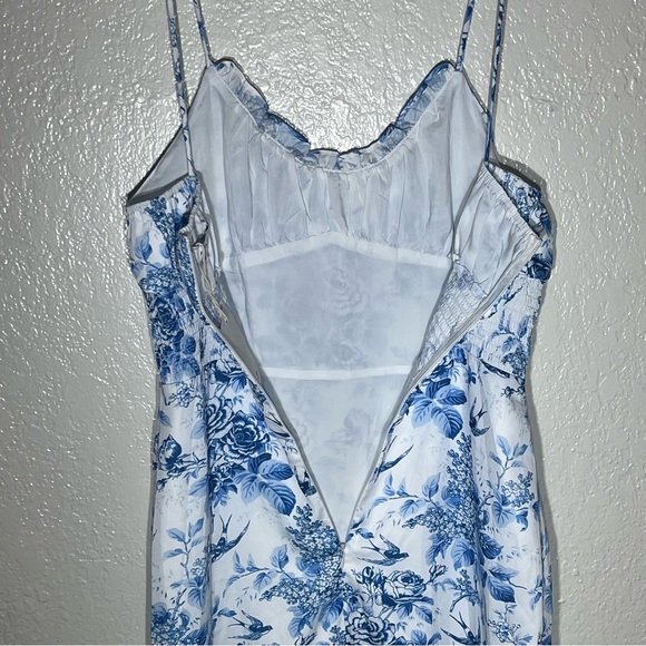 RIHOAS Blue Floral Tie Strap Dress Sz M NWT - Picture 3 of 6